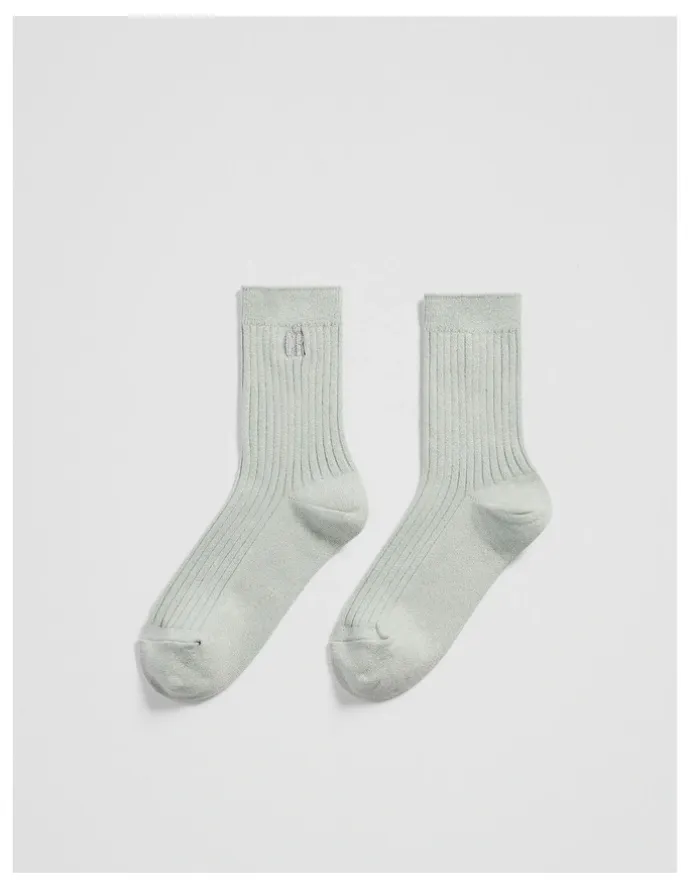 Country Road Australian Cotton Blend Country Road Metallic Sock in Seafoam