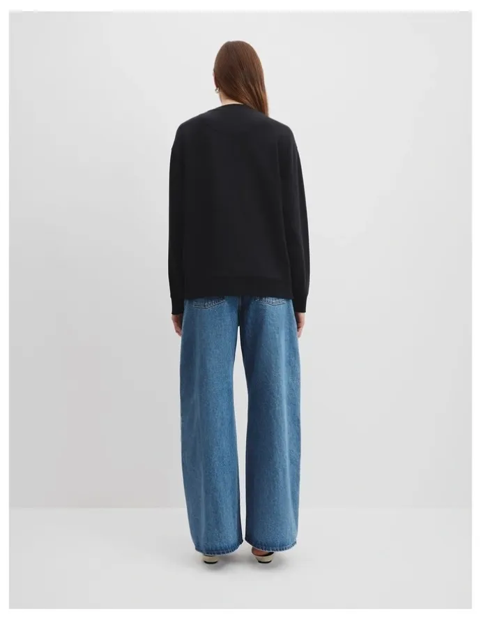 Country Road Australian Cotton CR Logo Sweat in Black