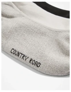 Country Road Australian Cotton Blend No-show Sock Pack of 3 in Grey Marle/Multi