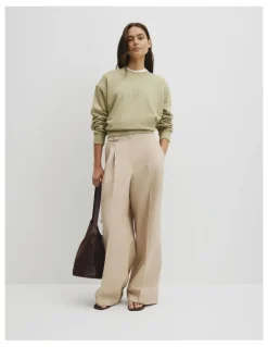 Country Road Australian Cotton Cr Sweat in Dusty Sage