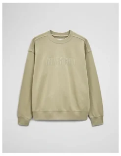 Country Road Australian Cotton Cr Sweat in Dusty Sage