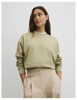 Country Road Australian Cotton Cr Sweat in Dusty Sage