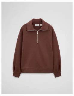 Country Road Australian Cotton Funnel Neck Sweat in Ember Marle