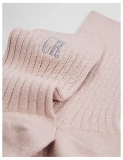 Country Road Australian Cotton Blend Country Road Metallic Sock in Light Pink