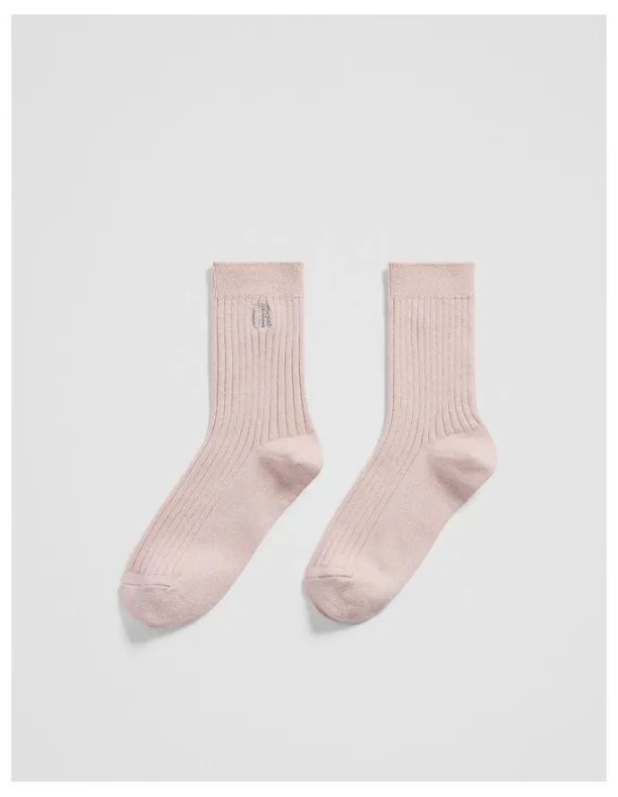 Country Road Australian Cotton Blend Country Road Metallic Sock in Light Pink