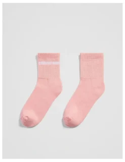 Country Road Australian Cotton Blend Cr Sport Quarter Crew Sock in Strawberry
