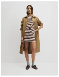 Country Road Australian Cotton Blend Stripe Boxy T-shirt in Umber Stripe