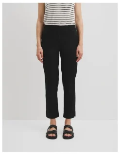 Country Road Australian Cotton Twill Walk Pant in Black
