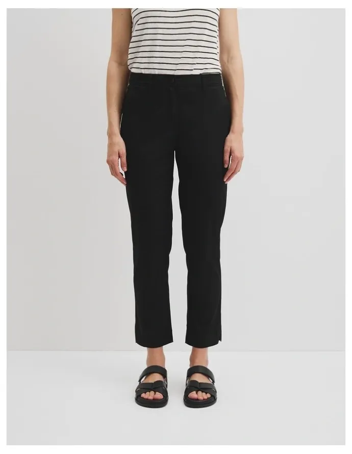 Country Road Australian Cotton Twill Walk Pant in Black