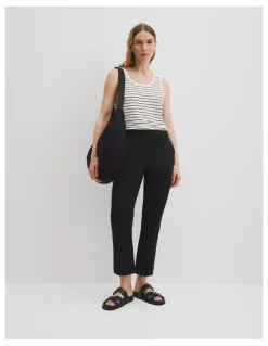 Country Road Australian Cotton Twill Walk Pant in Black