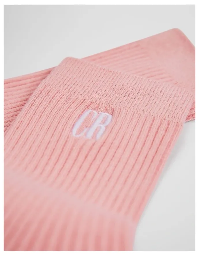 Country Road Australian Cotton Blend Cr Ribbed Three Quarter Crew Sock in Strawberry