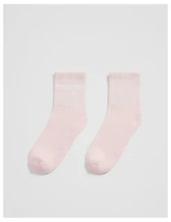 Country Road Australian Cotton Blend Cr Sport Quarter Crew Sock in Blossom Pink