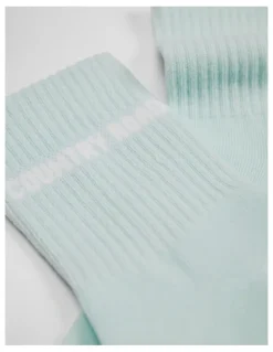 Country Road Australian Cotton Blend Cr Sport Quarter Crew Sock in Light Turquoise