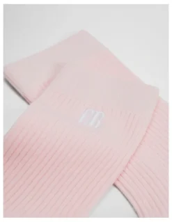 Country Road Australian Cotton Blend Cr Ribbed Three Quarter Crew Sock in Blossom Pink