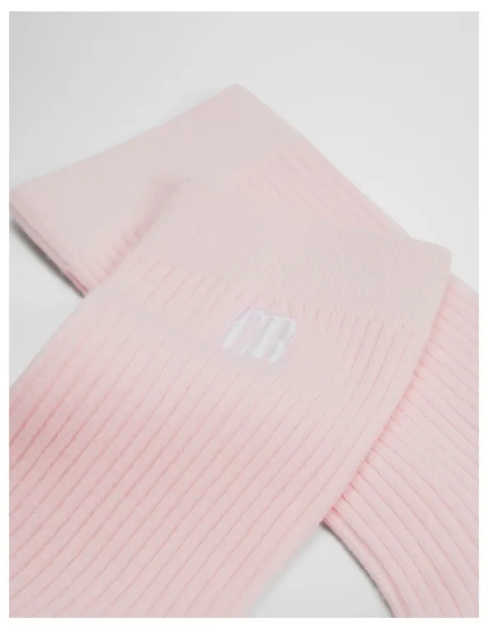 Country Road Australian Cotton Blend Cr Ribbed Three Quarter Crew Sock in Blossom Pink
