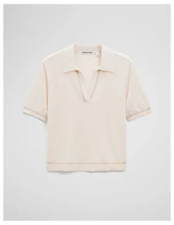 Country Road Cashmere Blend Short Sleeve Knit in Almond