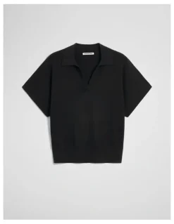 Country Road Compact Knit Polo in Black