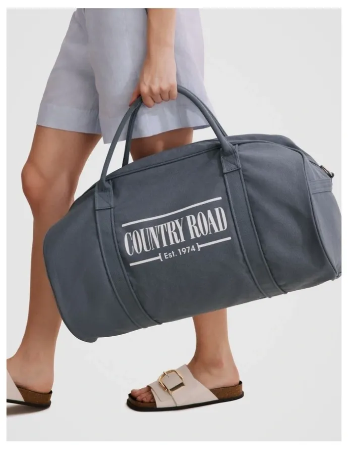 Country Road Cotton Heritage Zip Canvas Tote in Chambray