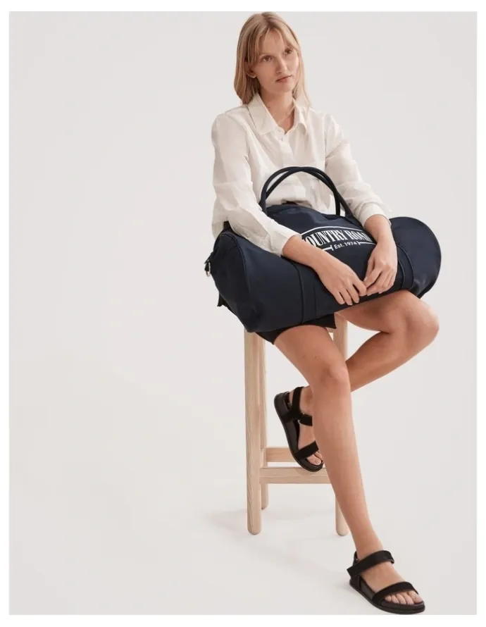 Country Road Cotton Heritage Zip Canvas Tote in Navy
