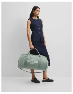 Country Road Cotton Heritage Zip Canvas Tote in Bay Green