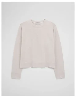 Country Road Cotton Linen Crew Neck Knit in Tahini
