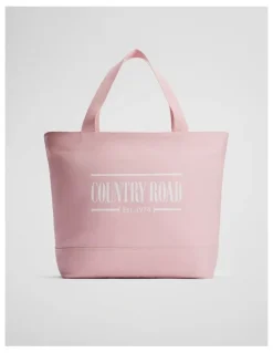Country Road Cotton Printed Heritage Shopper in Floss Pink