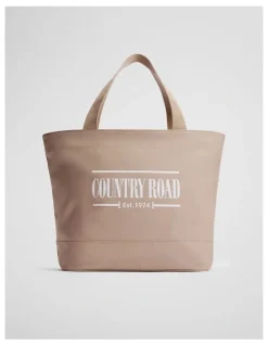 Country Road Cotton Printed Heritage Shopper in Buff