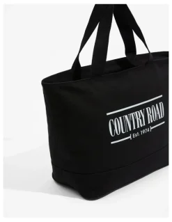 Country Road Cotton Printed Heritage Shopper in Black