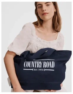 Country Road Cotton Printed Heritage Shopper in Navy