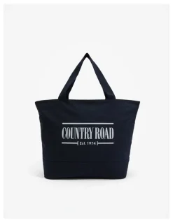 Country Road Cotton Printed Heritage Shopper in Navy