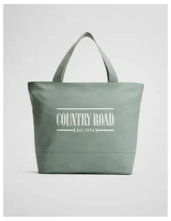 Country Road Cotton Printed Heritage Shopper in Bay Green