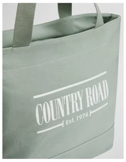 Country Road Cotton Printed Heritage Shopper in Bay Green
