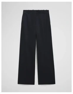 Country Road Cotton Sateen Wide Pant in Navy