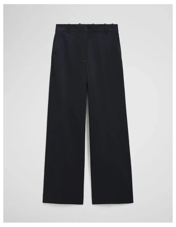 Country Road Cotton Sateen Wide Pant in Navy