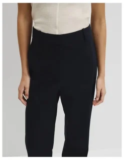 Country Road Cotton Sateen Wide Pant in Navy