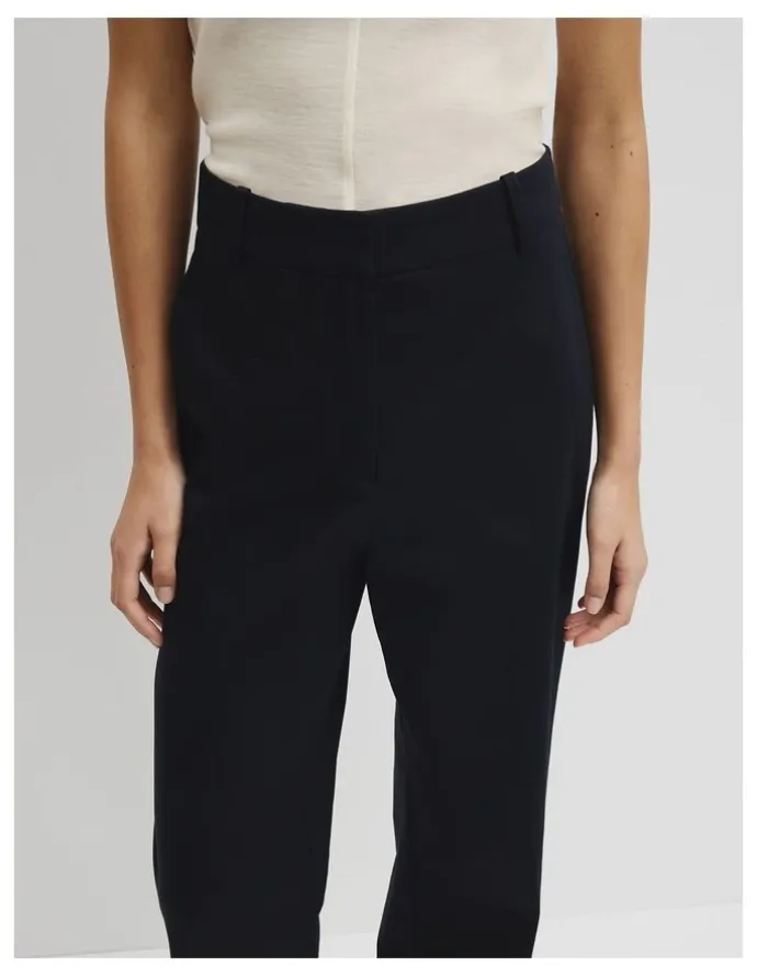 Country Road Cotton Sateen Wide Pant in Navy