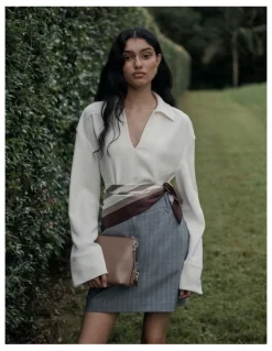 Country Road Crepe Rugby Shirt in Blanc