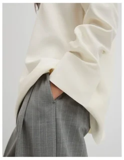 Country Road Crepe Rugby Shirt in Blanc