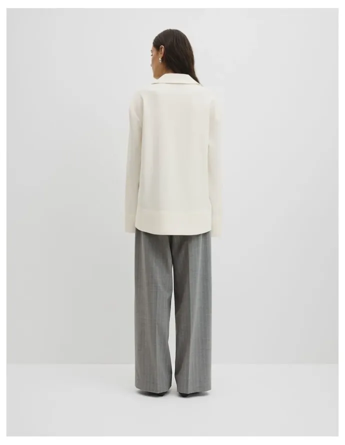 Country Road Crepe Rugby Shirt in Blanc