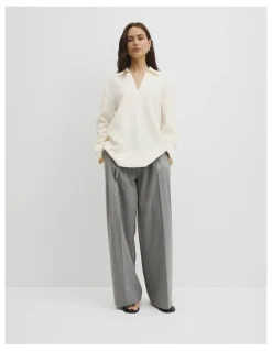 Country Road Crepe Rugby Shirt in Blanc