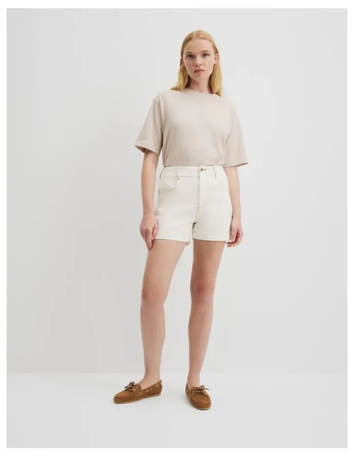 Country Road Denim A-line Short in White