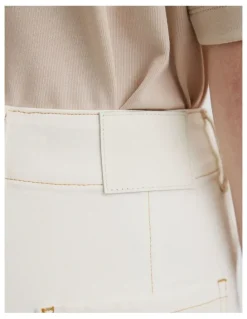 Country Road Denim A-line Short in White