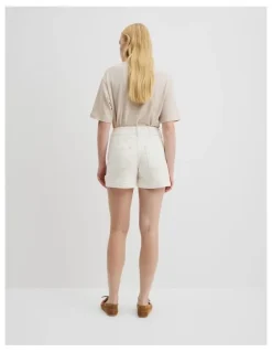 Country Road Denim A-line Short in White