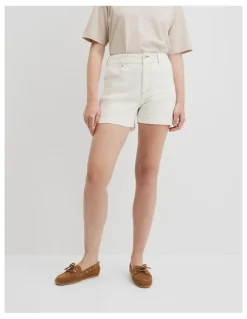 Country Road Denim A-line Short in White