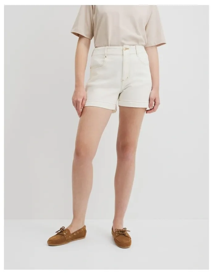 Country Road Denim A-line Short in White