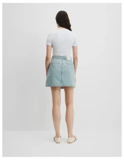 Country Road Denim Wrap Mini Skirt in Aged Soft Wash
