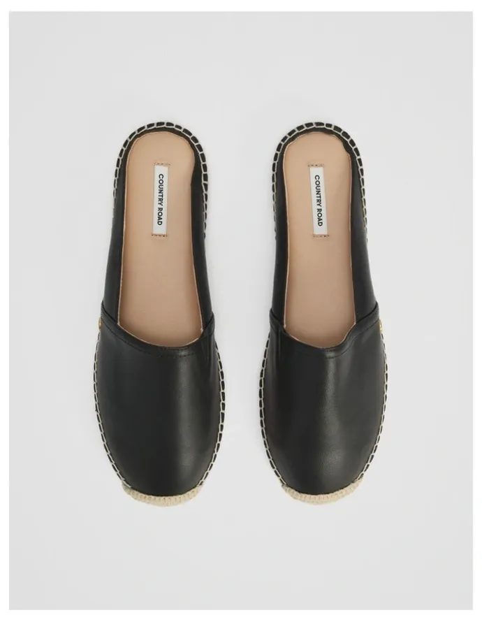 Country Road Dua Espadrille Mule in Black