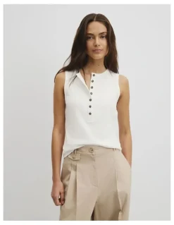Country Road Henley Tank in White