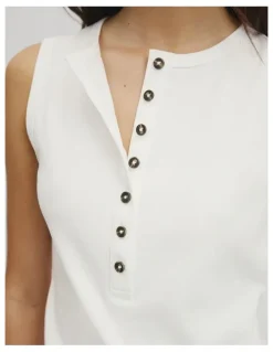 Country Road Henley Tank in White