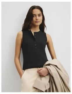 Country Road Henley Tank in Black